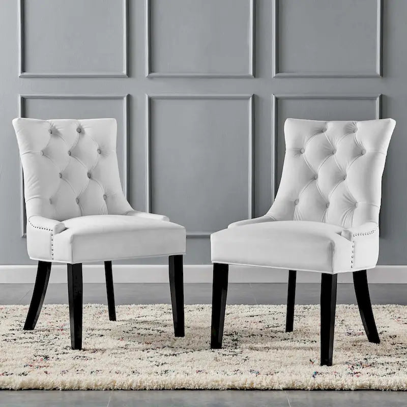 Chaises de salle à manger en velours Silver Orchid Kornman (lot de 2)