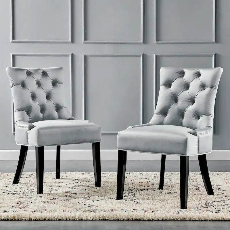Chaises de salle à manger en velours Silver Orchid Kornman (lot de 2)