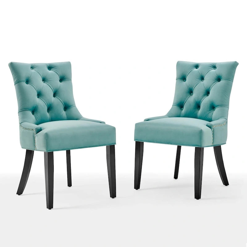 Chaises de salle à manger en velours Silver Orchid Kornman (lot de 2)