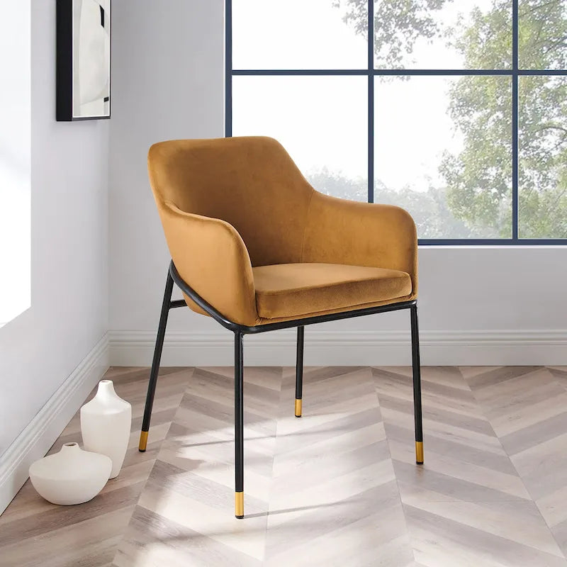 Fauteuil de salle à manger en velours haute performance Jovi