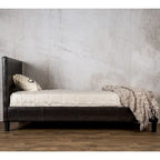 Lit plateforme Gols contemporain en similicuir marron par