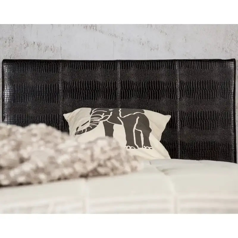 Lit plateforme Gols contemporain en similicuir marron par