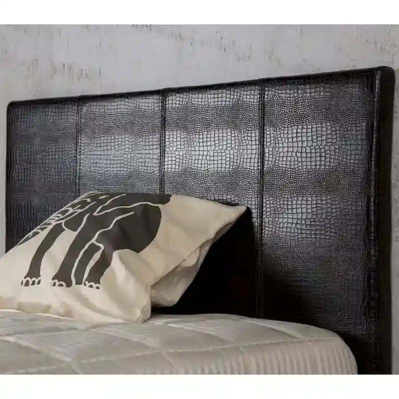Lit plateforme Gols contemporain en similicuir marron par