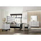 Ensemble de chambre à coucher 5 pièces Roundhill Furniture Stout contemporain à panneaux blancs