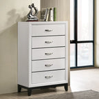 Ensemble de chambre à coucher 5 pièces Roundhill Furniture Stout contemporain à panneaux blancs