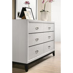 Ensemble de chambre à coucher 5 pièces Roundhill Furniture Stout contemporain à panneaux blancs