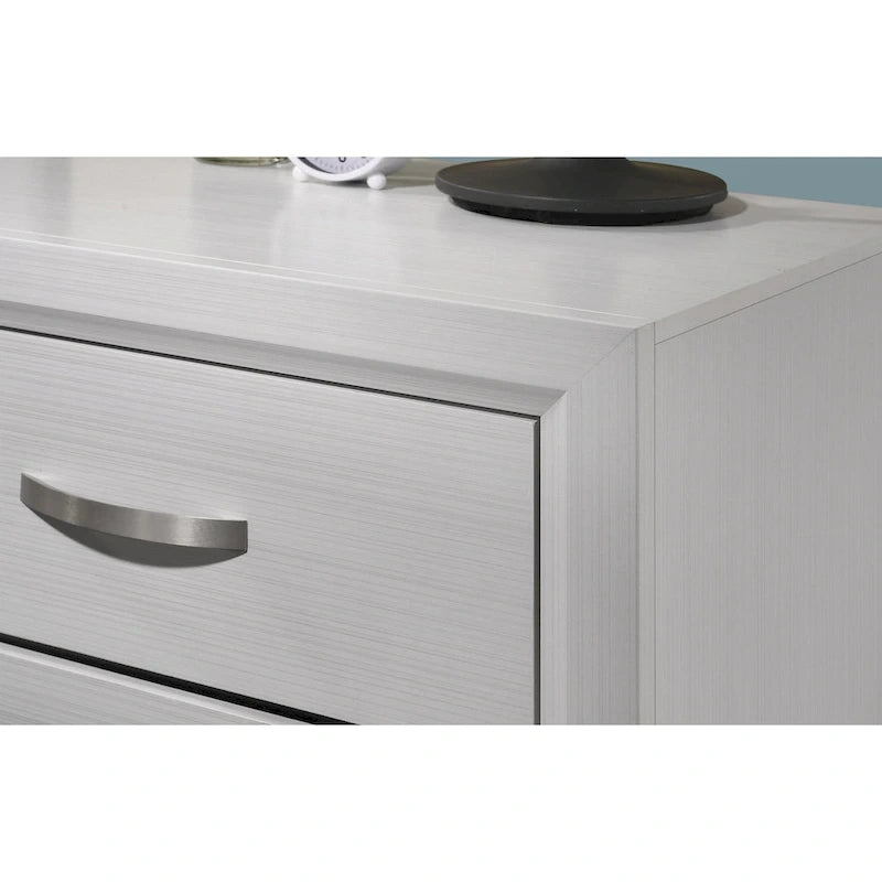 Ensemble de chambre à coucher 5 pièces Roundhill Furniture Stout contemporain à panneaux blancs