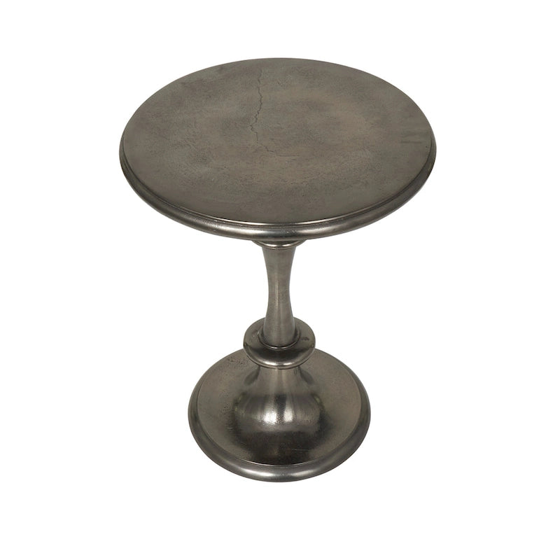 Table d'appoint style métal tourné en aluminium - Noir - Roche River Decor - 18L x 18P x 23H