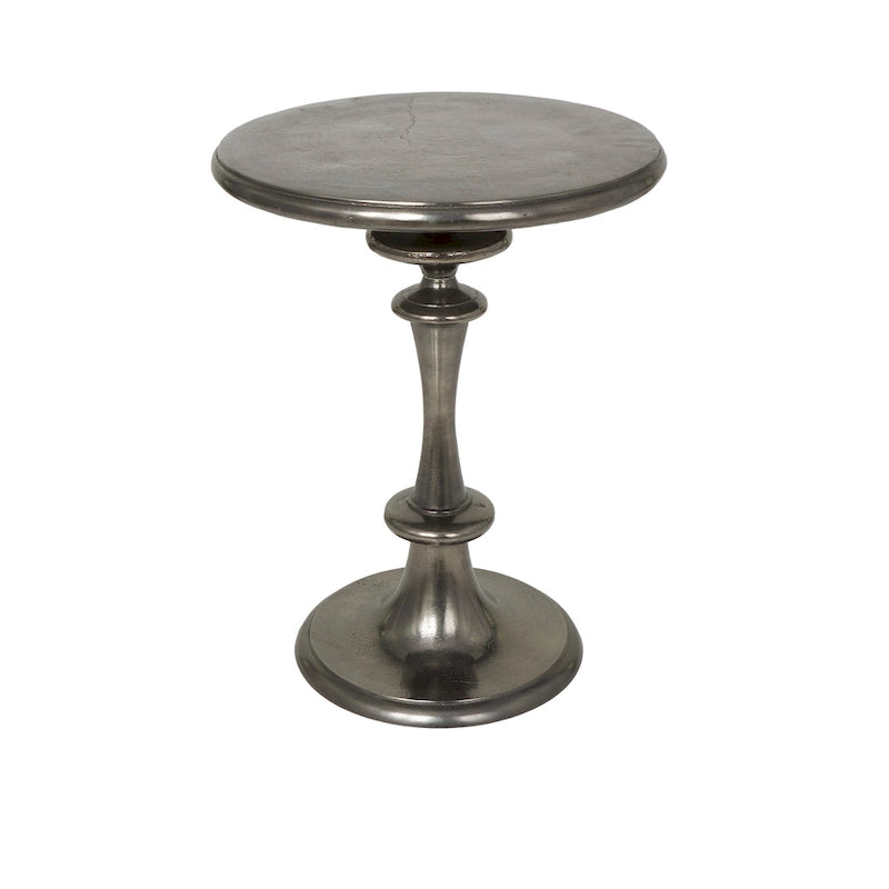 Table d'appoint style métal tourné en aluminium - Noir - Roche River Decor - 18L x 18P x 23H