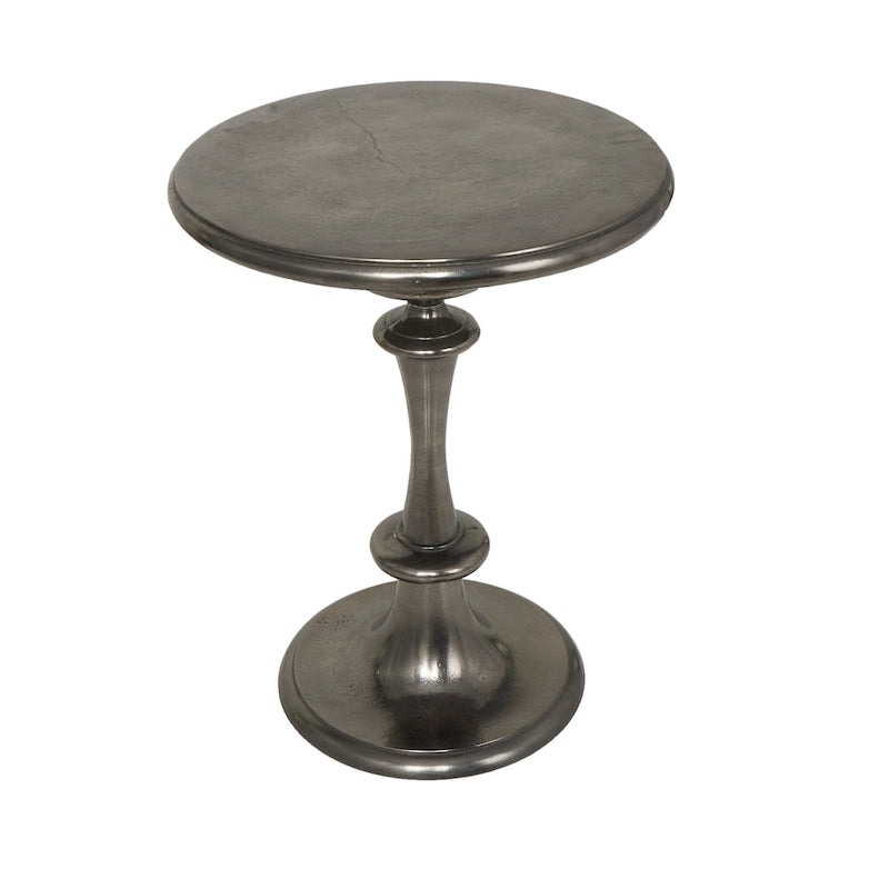 Table d'appoint style métal tourné en aluminium - Noir - Roche River Decor - 18L x 18P x 23H