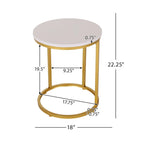 Table d'appoint en forme de C en fer et faux bois Ingelsol par Christopher Knight Home