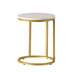 Table d'appoint en forme de C en fer et faux bois Ingelsol par Christopher Knight Home