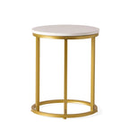 Table d'appoint en forme de C en fer et faux bois Ingelsol par Christopher Knight Home