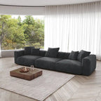 143 inch Sofa Couch- Deep Seat Sofa with 5 Pillows, 3 Seater Couch with Corduroy Fabric, Modern Sofas for Living Room