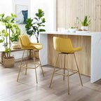 Art Leon Tabourets de Bar Pivotants Confortables en Velours - Lot de 2