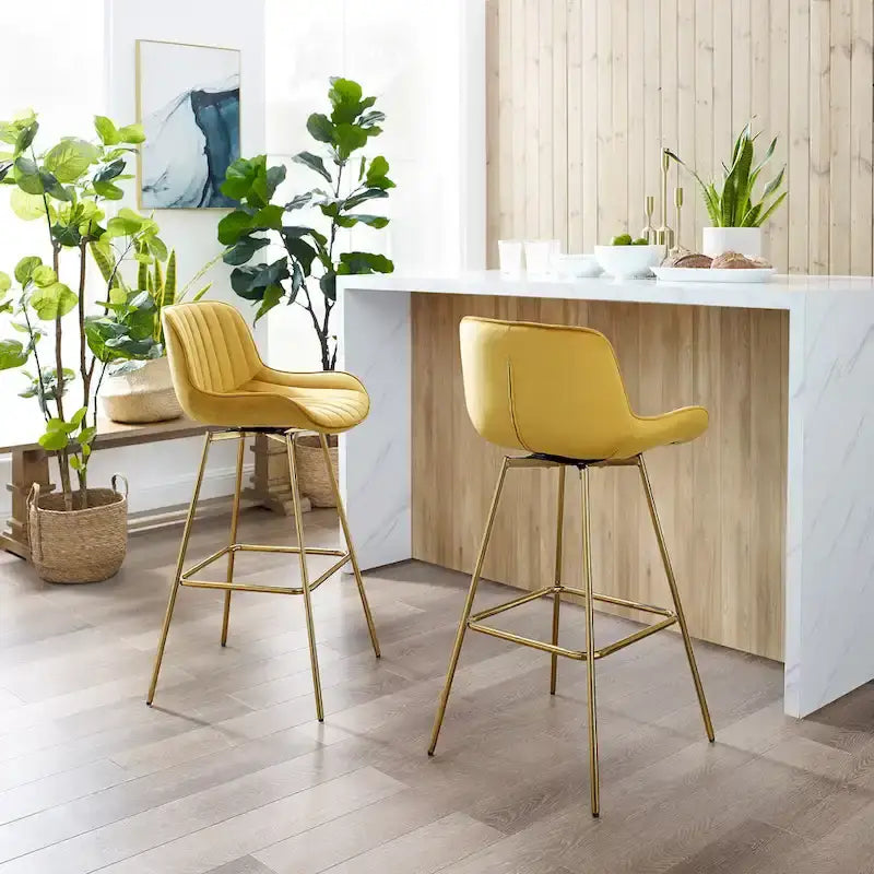 Art Leon Tabourets de Bar Pivotants Confortables en Velours - Lot de 2