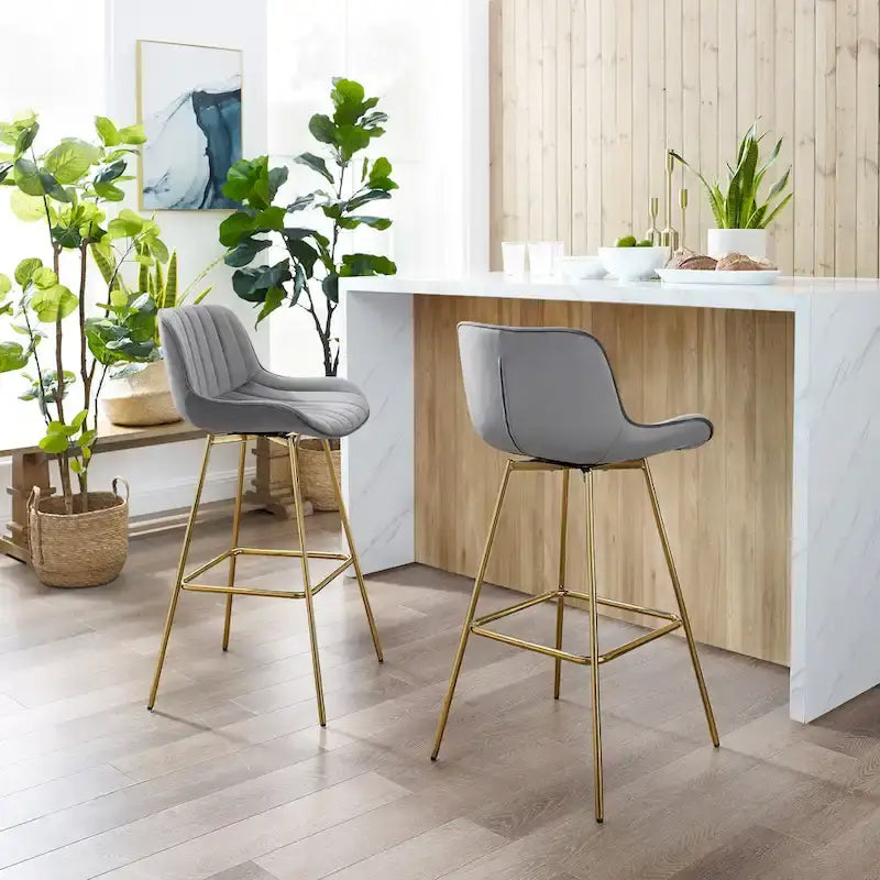 Art Leon Tabourets de Bar Pivotants Confortables en Velours - Lot de 2