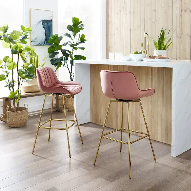 Art Leon Tabourets de Bar Pivotants Confortables en Velours - Lot de 2