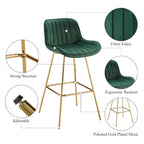 Art Leon Tabourets de Bar Pivotants Confortables en Velours - Lot de 2