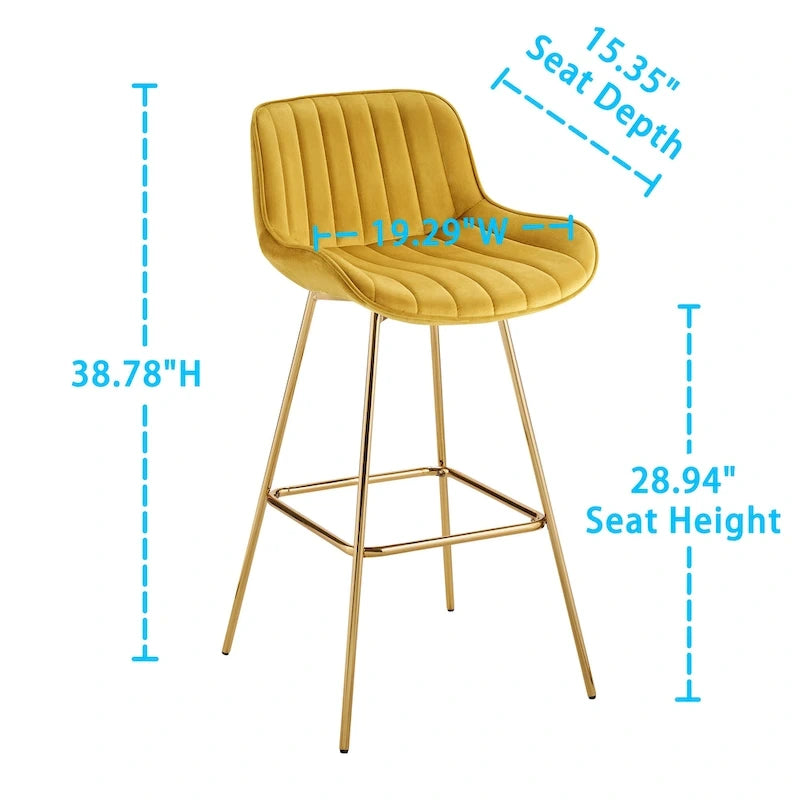 Art Leon Tabourets de Bar Pivotants Confortables en Velours - Lot de 2