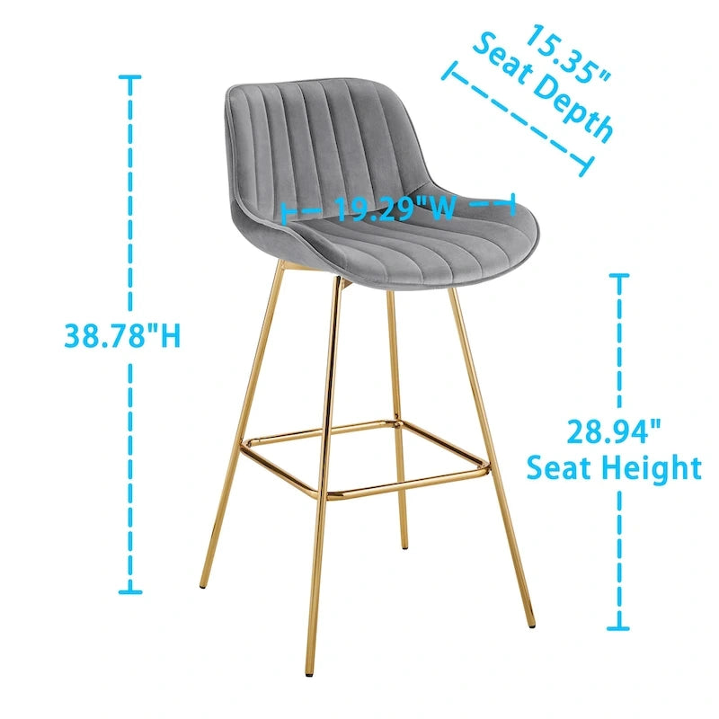 Art Leon Tabourets de Bar Pivotants Confortables en Velours - Lot de 2
