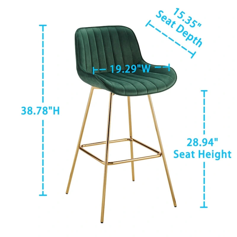 Art Leon Tabourets de Bar Pivotants Confortables en Velours - Lot de 2