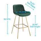 Art Leon Tabourets de Bar Pivotants Confortables en Velours - Lot de 2