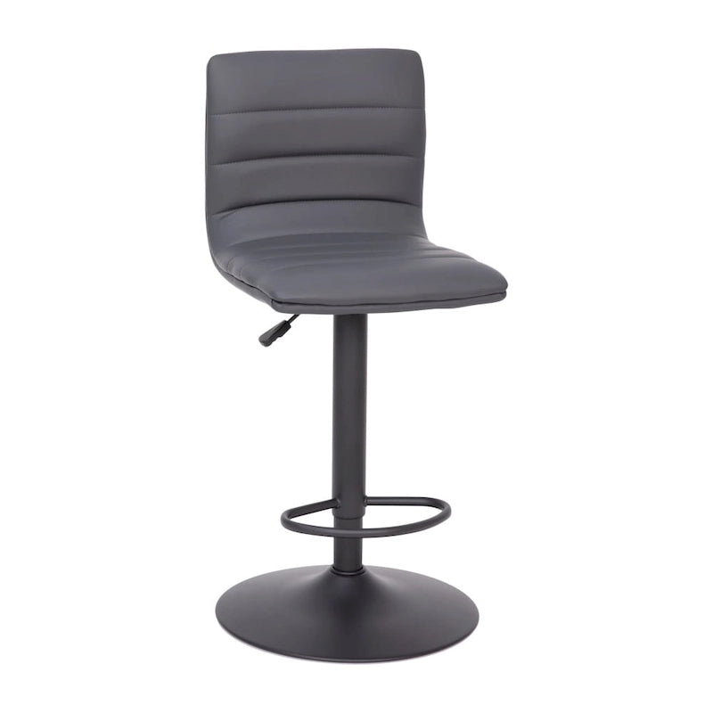 Tabouret de bar pivotant à hauteur réglable avec repose-pieds et surpiqûres modernes