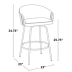Silver Orchid Battista 26 Fixed-Height Gold Counter Stool with Round Gold Footrest (Set of 2)