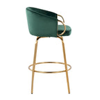 Silver Orchid Battista 26 Fixed-Height Gold Counter Stool with Round Gold Footrest (Set of 2)