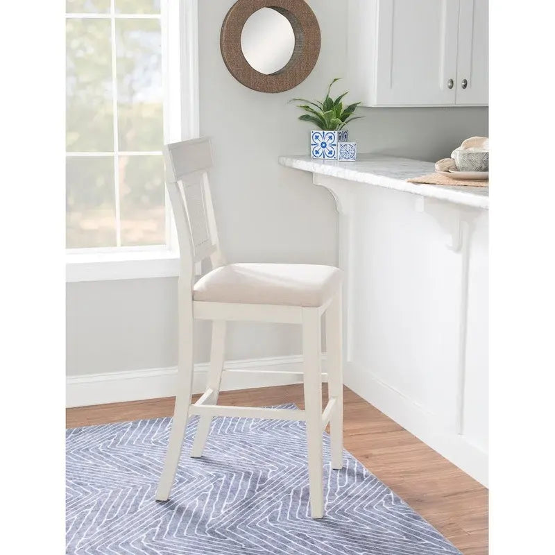 Tabouret de bar Ryder en rotin tressé de style rustique