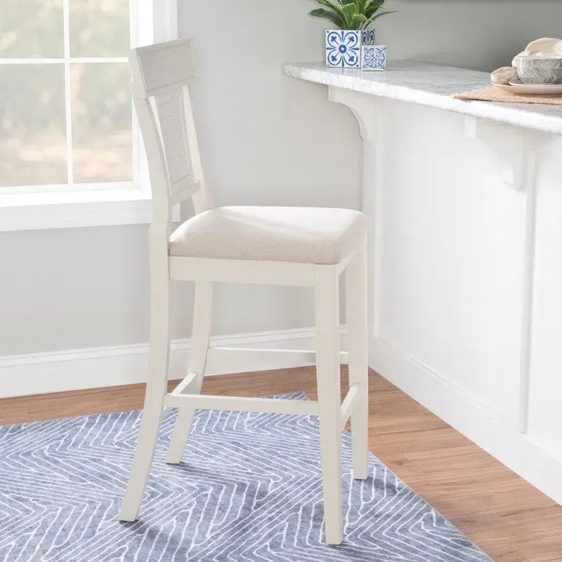 Tabouret de bar Ryder en rotin tressé de style rustique