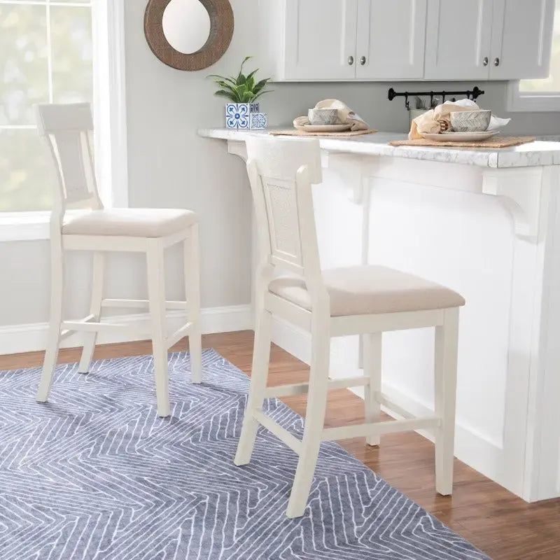 Tabouret de bar Ryder en rotin tressé de style rustique