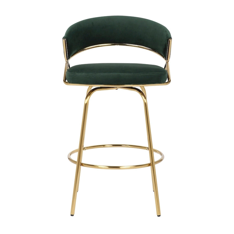 Silver Orchid Tatyana 26 Tabouret de comptoir rembourré avec pieds en métal (Lot de 2)