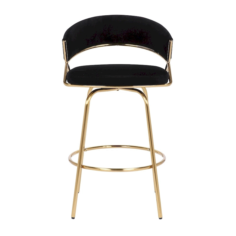 Silver Orchid Tatyana 26 Tabouret de comptoir rembourré avec pieds en métal (Lot de 2)