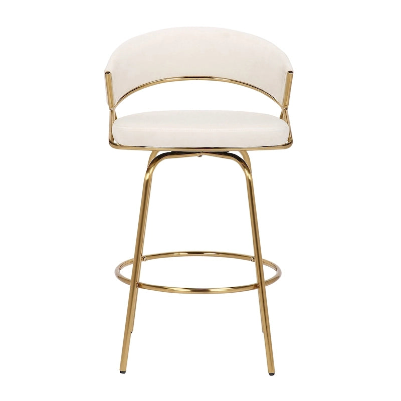 Silver Orchid Tatyana 26 Tabouret de comptoir rembourré avec pieds en métal (Lot de 2)