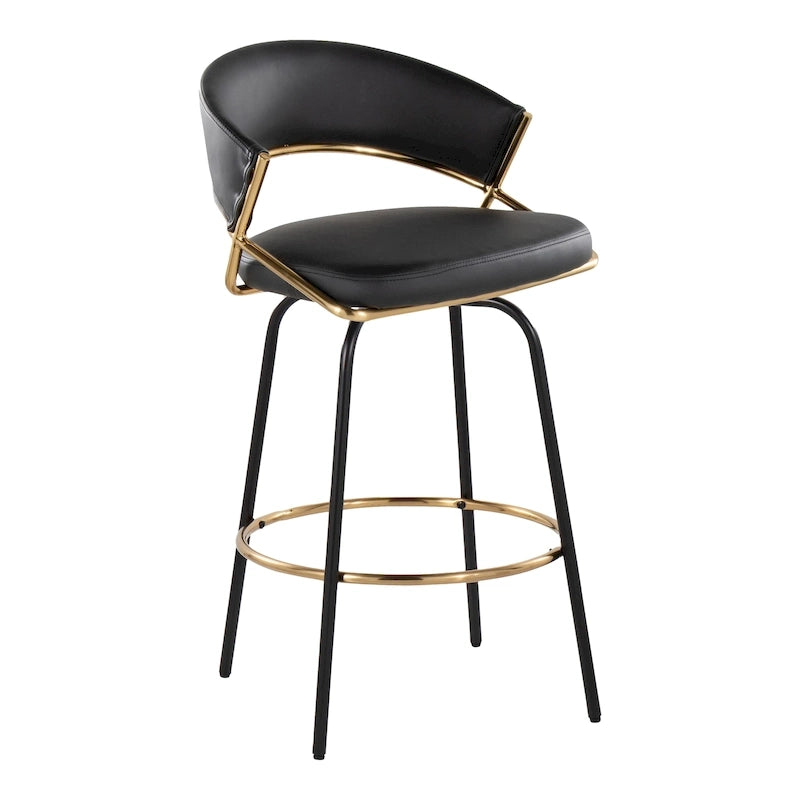 Silver Orchid Tatyana 26 Tabouret de comptoir rembourré avec pieds en métal (Lot de 2)