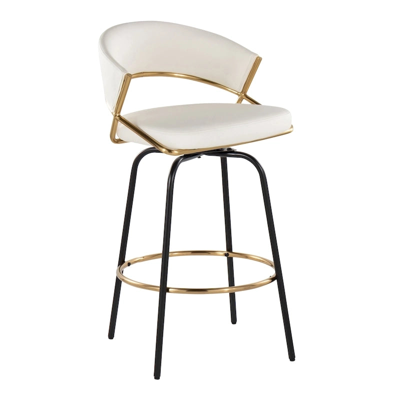 Silver Orchid Tatyana 26 Tabouret de comptoir rembourré avec pieds en métal (Lot de 2)