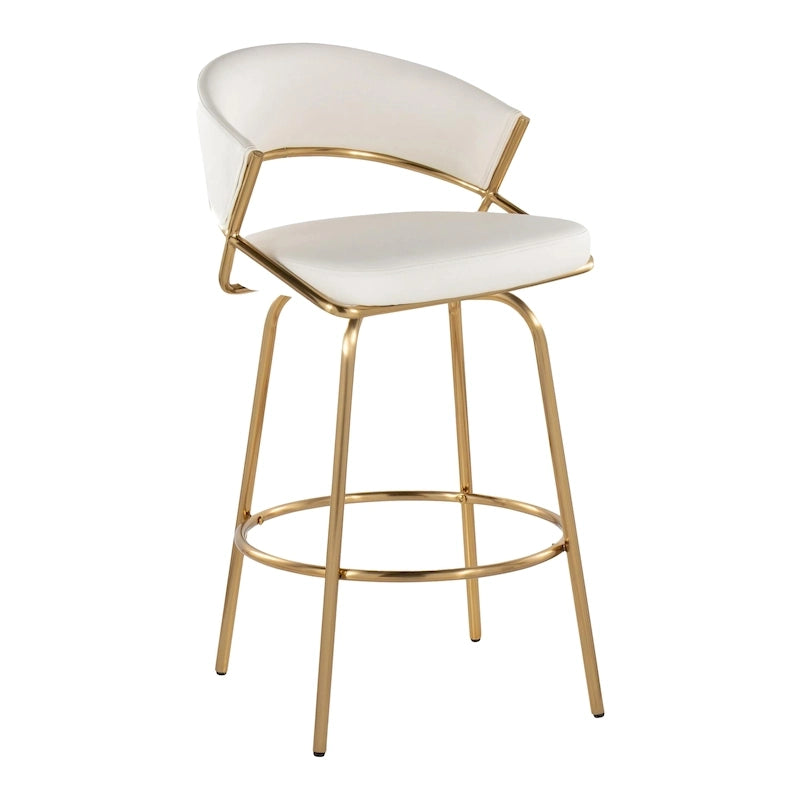 Silver Orchid Tatyana 26 Tabouret de comptoir rembourré avec pieds en métal (Lot de 2)