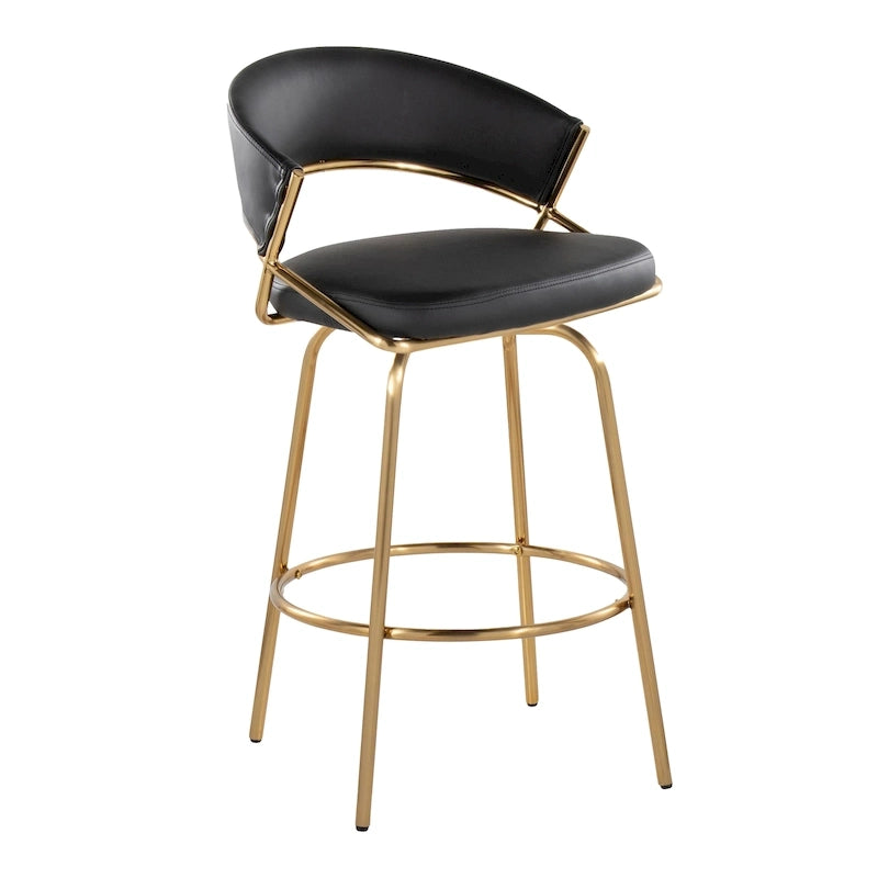 Silver Orchid Tatyana 26 Tabouret de comptoir rembourré avec pieds en métal (Lot de 2)