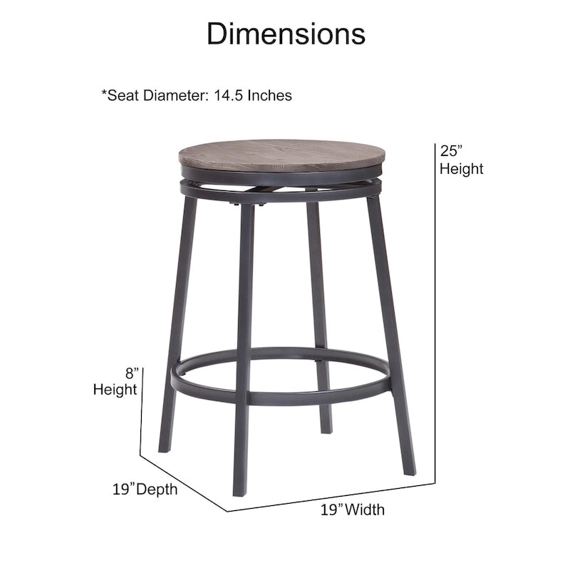 Tabouret de comptoir pivotant sans dossier Conroe