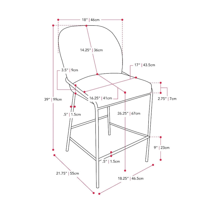 Tabouret de bar Blakeley 26 hauteur comptoir