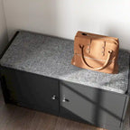 35.8W White Storage Bench with Drawers and Padded Seat Cushion