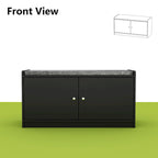 35.8W White Storage Bench with Drawers and Padded Seat Cushion