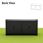 35.8W White Storage Bench with Drawers and Padded Seat Cushion