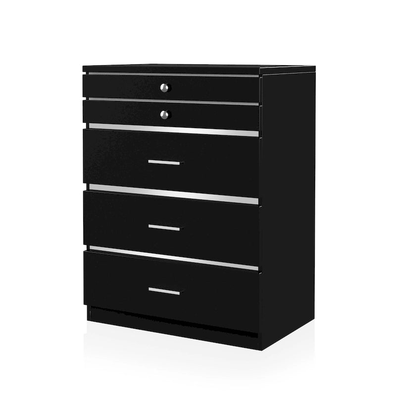 Mary Glam - Armoire à bijoux à 5 tiroirs avec feutre par Furniture of America