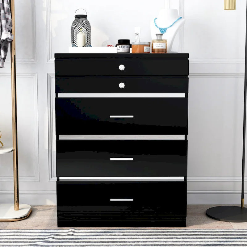 Mary Glam - Armoire à bijoux à 5 tiroirs avec feutre par Furniture of America