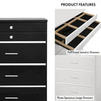 Mary Glam - Armoire à bijoux à 5 tiroirs avec feutre par Furniture of America