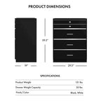 Mary Glam - Armoire à bijoux à 5 tiroirs avec feutre par Furniture of America