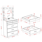 Mary Glam - Armoire à bijoux à 5 tiroirs avec feutre par Furniture of America